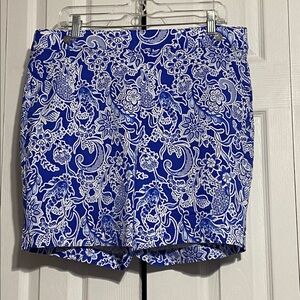 Rafaella blue & white floral shorts size 16